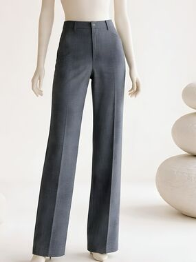 Boss Hugo Boss Gray Straight Leg Tailored Dress Pants Size S/petite Stretch